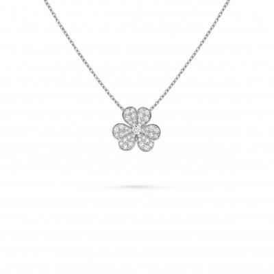 VAN CLEEF ARPELS FRIVOLE PENDANT, SMALL MODEL - WHITE GOLD, DIAMOND  VCARD31800